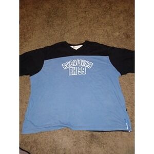 VINTAGE Rocawear Shirt Mens 6XB Blue Y2K TeamRoc Embroidered Cotton Streetwear